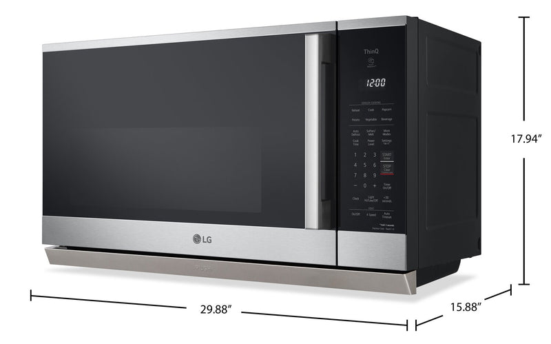 Four à micro-ondes à hotte intégrée intelligent LG de 2,1 pi3 avec EasyCleanMD - MVEL2125X