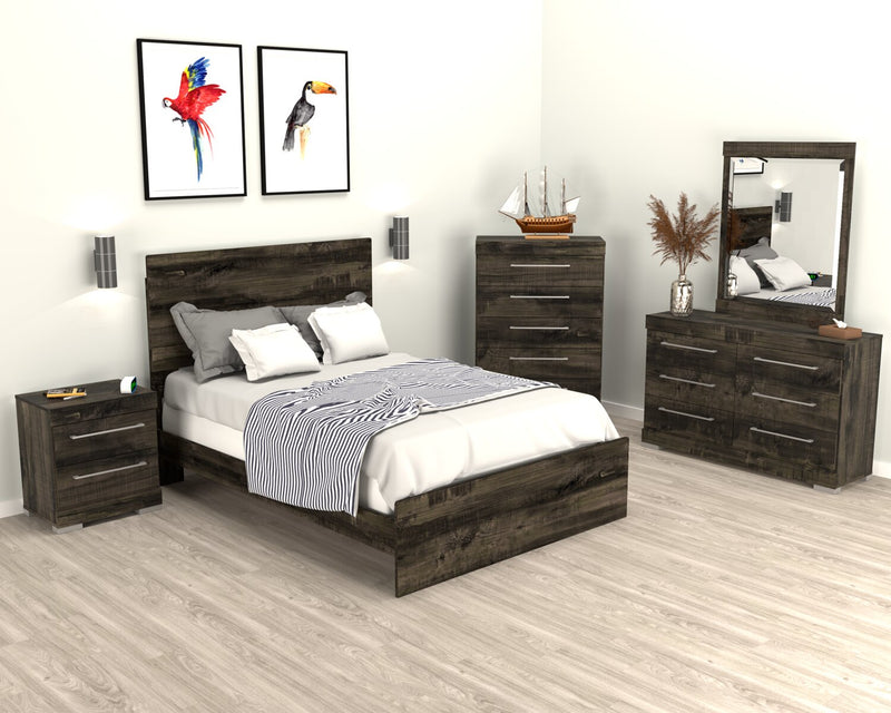 Commode verticale de chambre à coucher Riley de 31 po (L) x 46 po (H) à 5 tiroirs, fabriquée au Canada - grise