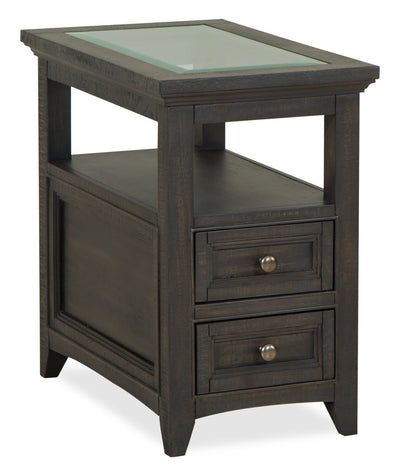 Hanson 15” Traditional Pine Chairside Table with Storage - Graphite | Table de fauteuil traditionnelle Hanson de 15 po en pin - graphite