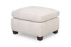 Pouf Mallie de 28 po en tissu de chenille avec pattes en bois - blanc coquillage