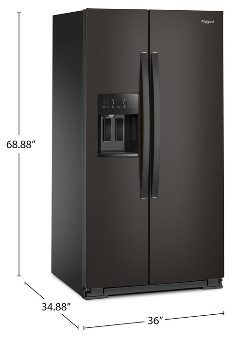 Réfrigérateur Whirlpool de 28,7 pi³ et de 36 po à compartiments juxtaposés - acier inoxydable noir - WRSF5536RV