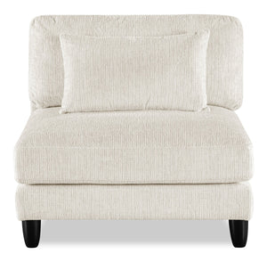 Fauteuil sans accoudoirs modulaire Lounge de 40 po en tissu chenille - beige