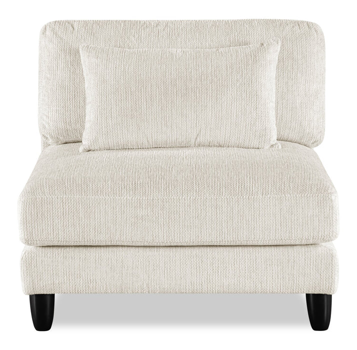 Fauteuil sans accoudoirs modulaire Lounge de 40 po en tissu chenille - beige