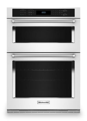 Four mural combiné avec four à micro-ondes KitchenAid de 30 po de 6,4 pi3 et friture à air - KOEC530PWH