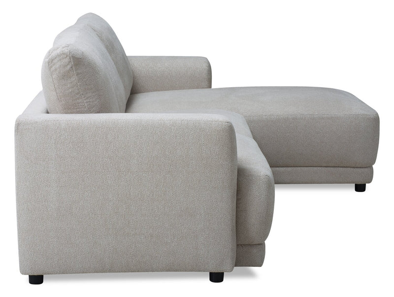 Sofa sectionnel modulaire de droite Voyage 3 pièces en tissu avec coussins de dossier amovibles - taupe