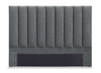Tête de lit rembourrée Amos en tissu anthracite en canaux - format grand lit