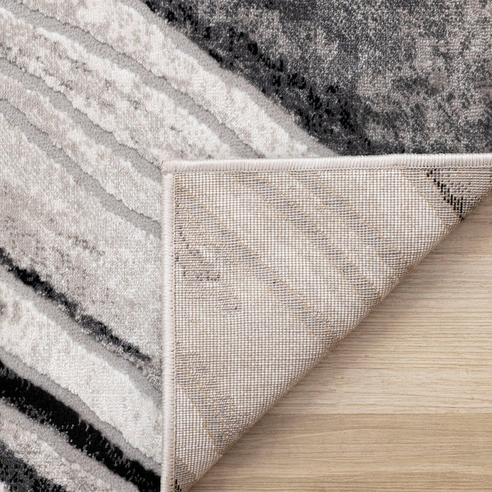 Carpette Plasma gris et noir - 7 pi 10 po x 10 pi 6 po