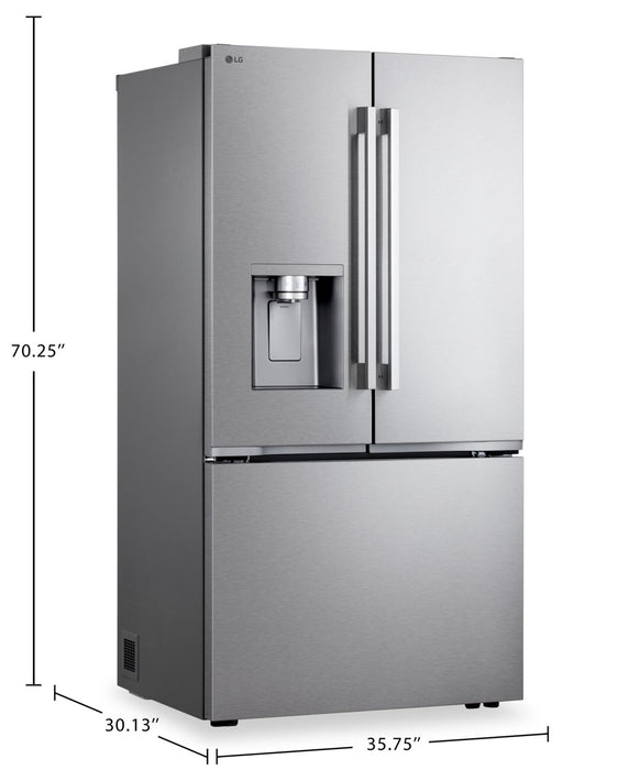 Réfrigérateur LG de 36 po et 24 pi3 de profondeur comptoir Counter-Depth MaxMC à portes françaises avec Zero ClearanceMC - LF24Z6530S