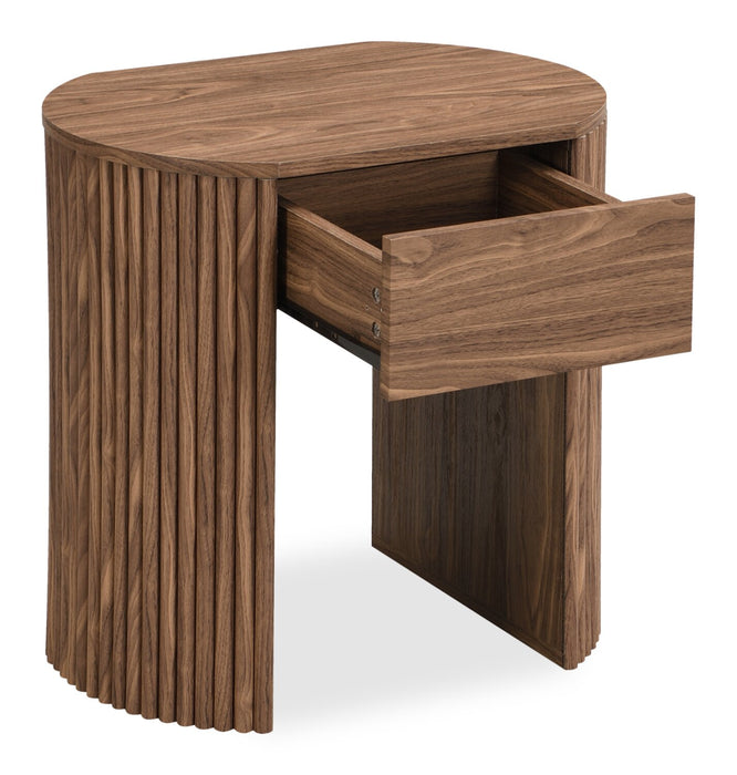 Table de bout Briggs de 21,65 po avec rangement - brune