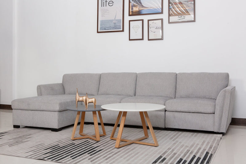 Sofa sectionnel de gauche Vault 3 pièces avec causeuse-lit, fauteuil long de rangement et fauteuil de rangement - gris