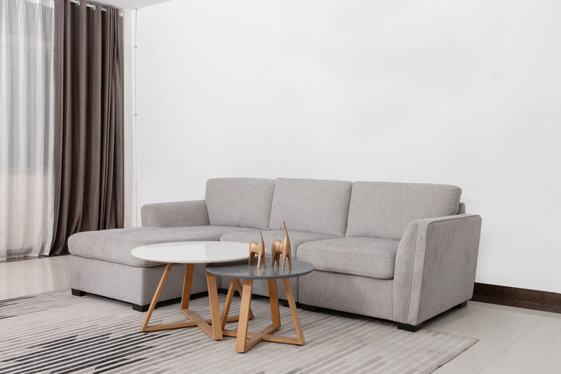 Sofa sectionnel de gauche Vault 3 pièces avec fauteuil long de rangement et 2 fauteuils de rangement - gris