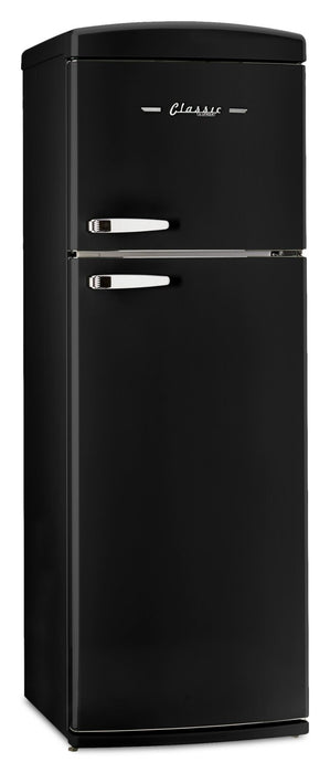 Réfrigérateur Classic Rétro d’Unique de 24 po et de 11 pi3 à congélateur supérieur - noir minuit - UNQ-310L B TM