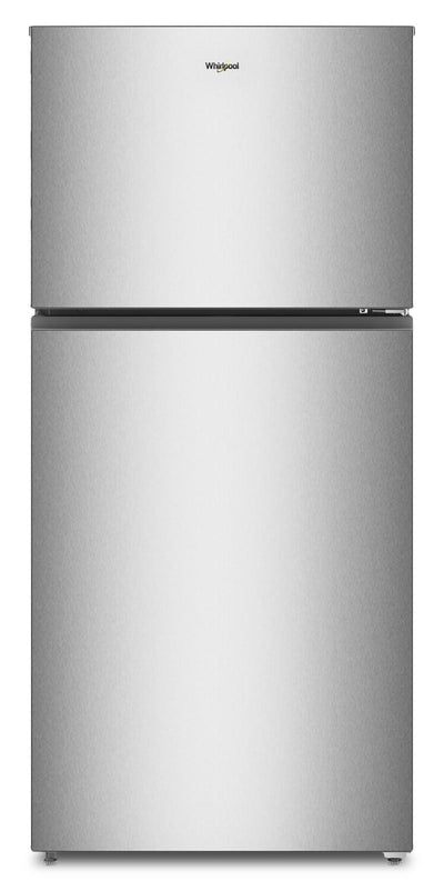 Whirlpool 29.5" 19 Cu. Ft. Top Freezer Refrigerator – Fingerprint Resistant Stainless Steel - WRTX5419SZ  | Réfrigérateur Whirlpool de 19 pi³ et de 29,5 po à congélateur supérieur - acier inoxydable résistant aux traces de doigts - WRTX5419SZ