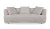 Sofa arrondi Moon de 91 po en tissu avec coussins décoratifs - blanc amande laineux