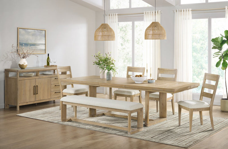 Banc de salle à manger Aspen de 64,25 po (L) avec siège en tissu - naturel