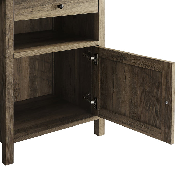 Table de nuit Theo de 18 po (l) x 25,75 po (H) à 1 tiroir avec armoire de rangement - brune