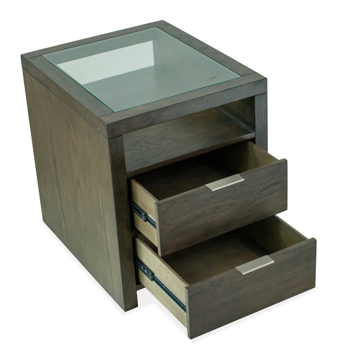 Table de bout moderne Hatfield de 20 po en bois massif - brun champêtre