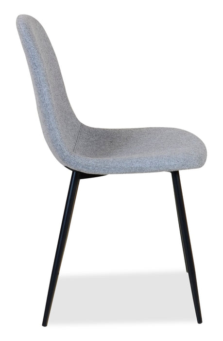 Chaise de salle à manger Jax en tissu de polyester et en métal - grise