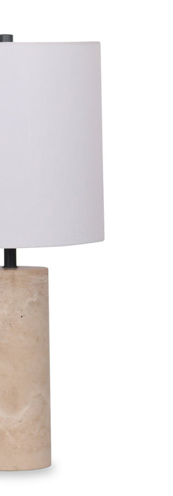 Lampe de table moderne Rocco de 25 po en pierre - travertin naturel