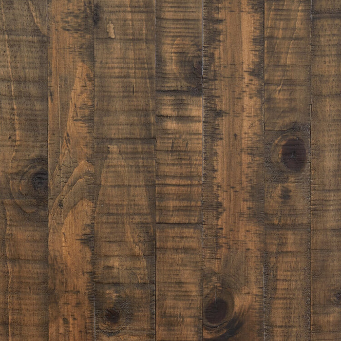 Table de salon Edwin de 64 po en pin champêtre avec rangement et tabouret - brun champêtre