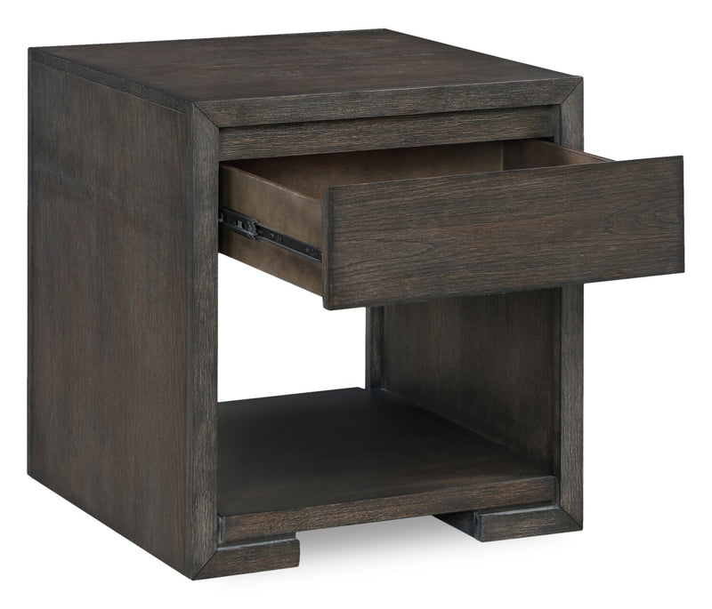 Table de bout Zelda de 24 po avec rangement et tablette - moka chaud