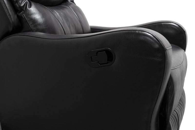 Fauteuil pivotant, coulissant et inclinable Elli 32 po de en similicuir - noir