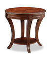 Table de bout ronde traditionnelle Kerwin de 22 po avec tablette - cerisier