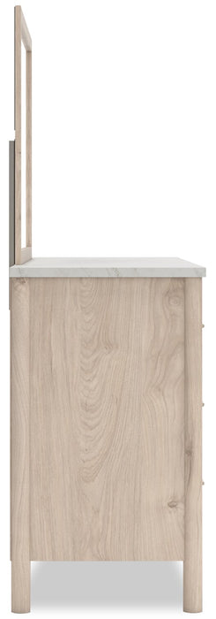 Miroir de commode de chambre à coucher Jolie, à fixer au meuble ou à suspendre au mur - naturel