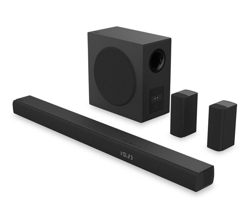Barre de son à 5.1 canaux HISENSE avec Dolby AudioMC, DTS Virtual:XMC, caisson d’extrêmes graves sans fil de 540 W et haut-parleurs arrière (HS5100)