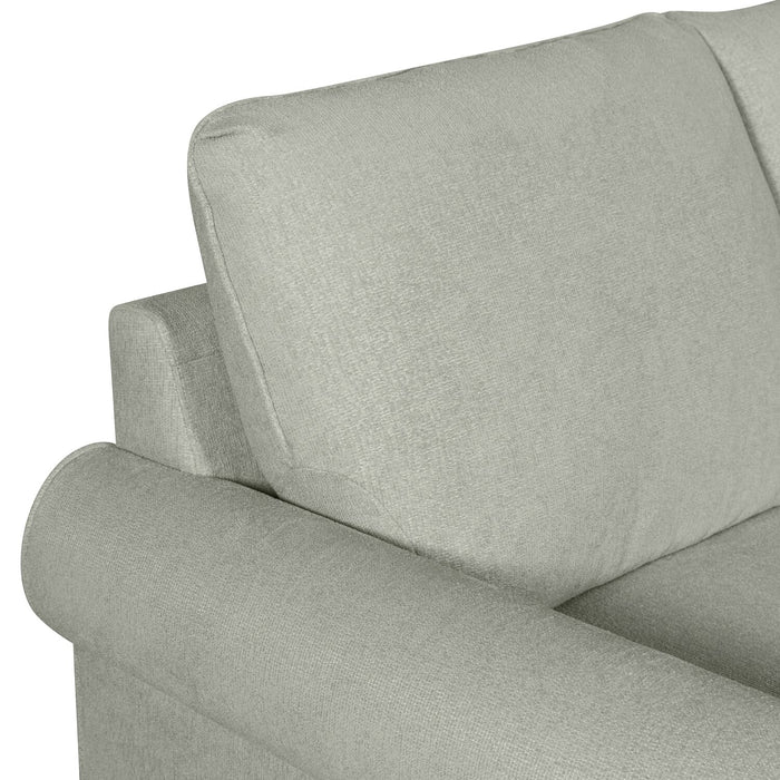 Sofa-lit sectionnel Haven de Scott Living 3 pièces en tissu de chenille - bleu écume de mer
