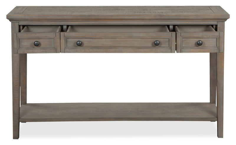 Table de salon traditionnelle Hanson de 50 po en pin - gris tourterelle
