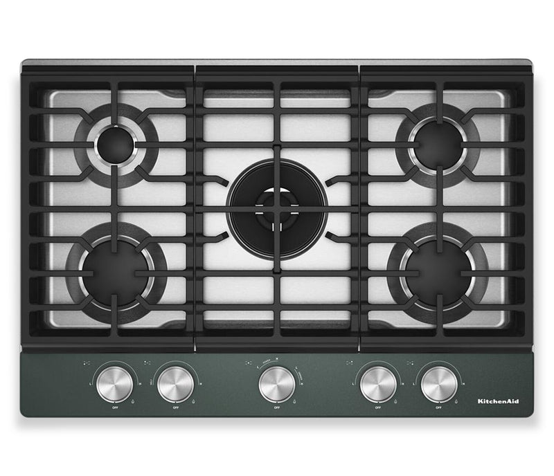 Surface de cuisson KitchenAid au gaz sur métal avec fini CookShield - minerai noir - KCGK730SJP