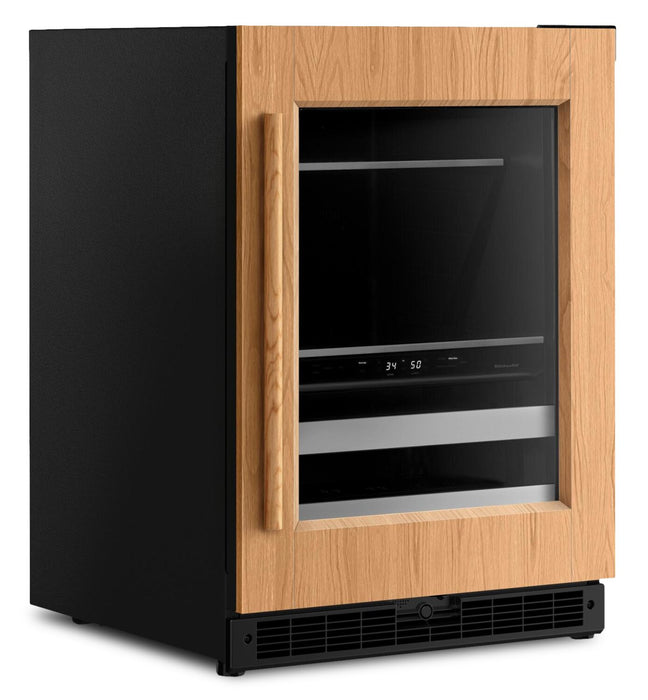 Refroidisseur à boissons KitchenAid de 24 po avec grilles à devant en bois - à panneau personnalisable - KUBL524SPA