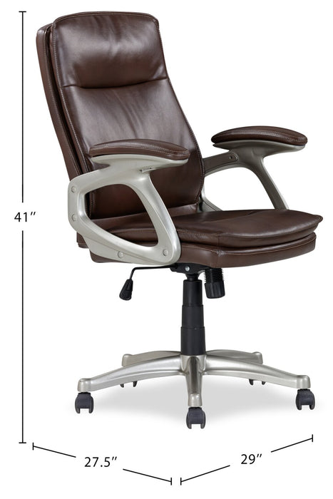 Chaise de bureau réglable Dimitri de Sealy de 29 po - brune