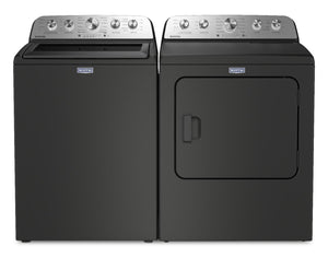 Laveuse à chargement par le haut de 5,4 pi³ et sécheuse électrique de 7,0 pi³ de Maytag - noir volcan - MATL565B