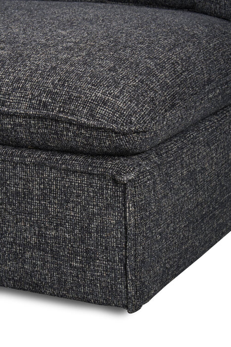 Sofa sectionnel sans accoudoirs modulaire Fusion 5 pièces en tissu de chenille gris anthracite avec coussins de dossier amovibles en duvet et plumes