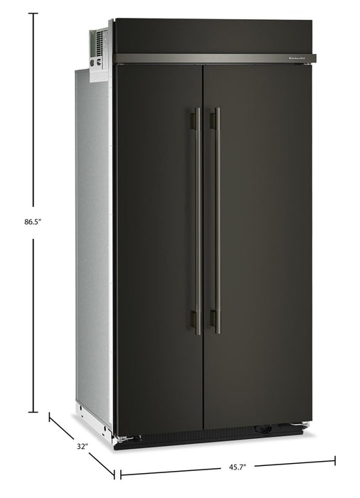 Réfrigérateur encastré KitchenAid de 25,5 pi3 et de 42 po à compartiments juxtaposés - minerai noir - KBSN742SBE