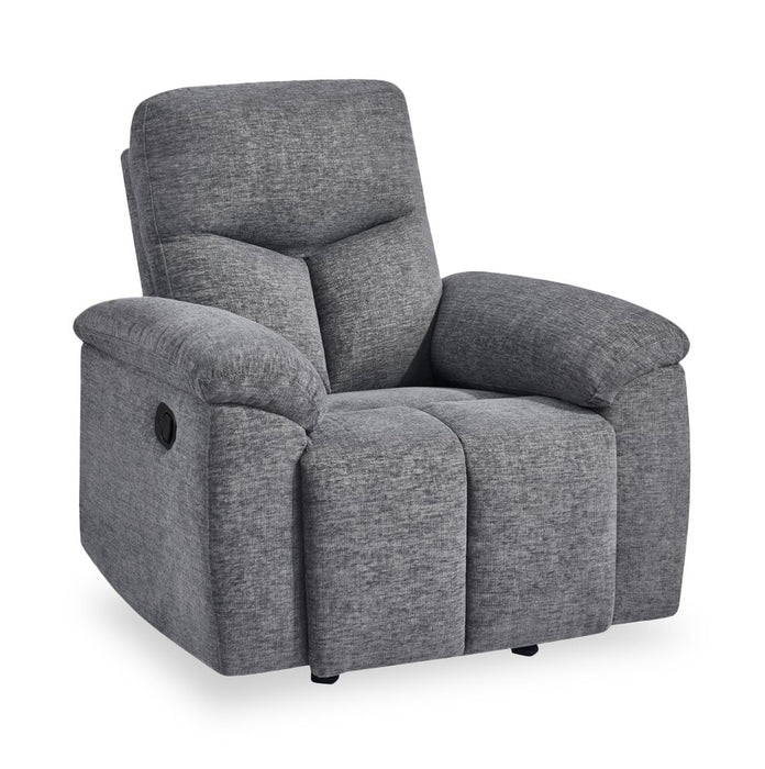 Fauteuil à inclinaison manuelle Blake de 38,58 po en tissu de chenille - gris 