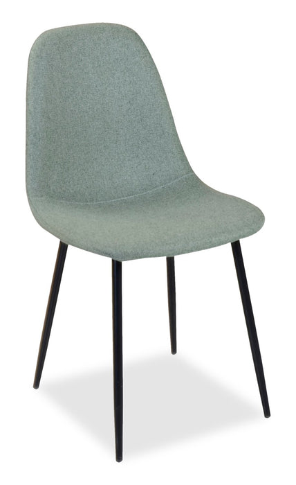 Chaise de salle à manger Jax en tissu de polyester et en métal - verte