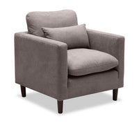  Fauteuil Kortlyn de 33 po en tissu d’apparence lin - gris