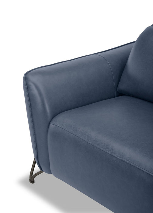 Causeuse à inclinaison électrique Riviera en cuir véritable de qualité supérieure - bleu