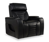  Fauteuil de massage à inclinaison électrique Zen de 40 po en similicuir avec appuie-tête électrique et siège chauffant - noir