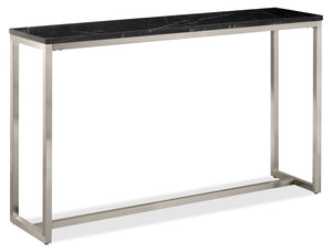 Table de salon moderne Webber de 48 po en marbre - noire