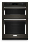Four mural combiné électrique KitchenAid de 6,4 pi³ et de 30 po avec convection véritable - acier inoxydable noir avec fini PrintShieldMC - KOEC530PBS