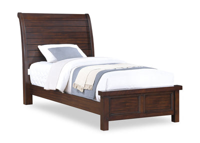 Sonoma Panel Bed with Headboard & Frame, Mango Brown - Twin Size | Lit à panneau Sonoma avec tête de lit et cadre de lit, brun manguier - format lit simple