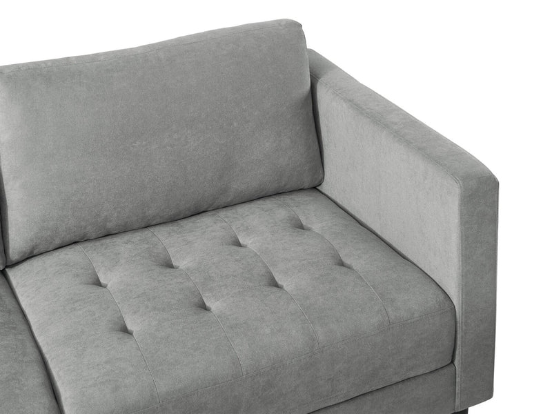 Sofa sectionnel de gauche Metro 2 pièces en tissu avec fauteuil long et coussins de siège capitonnés - gris