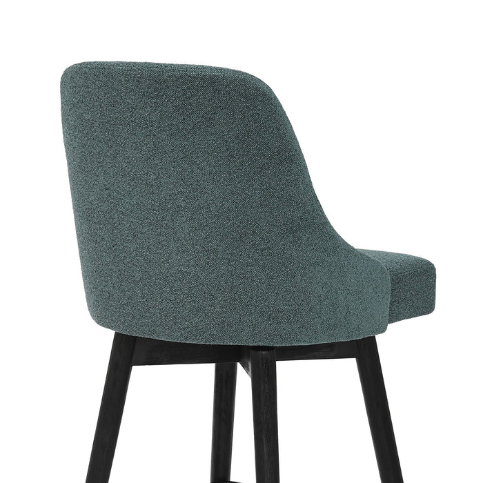 Tabouret Nash de hauteur comptoir en tissu de polyester et en métal avec siège pivotant - bleu