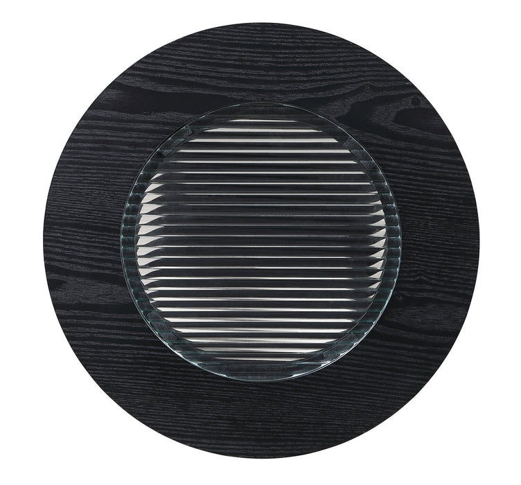 Table de fauteuil Dalton de 18 po avec dessus en verre - noire 