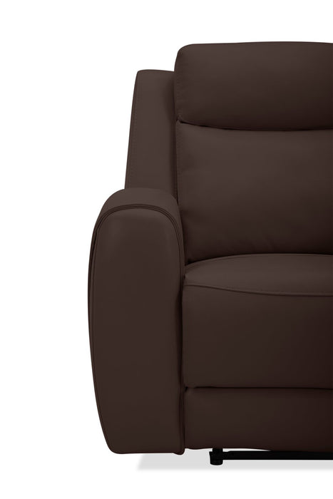 Fauteuil à inclinaison électrique Reign de 41,25 po en cuir véritable de qualité supérieure avec port USB - brun chocolat Silverado