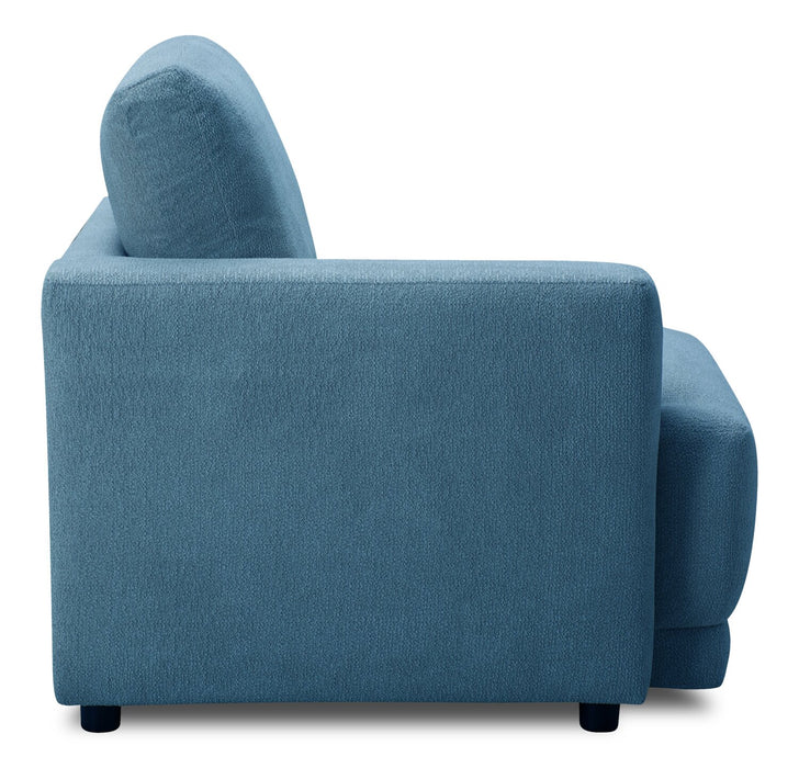 Fauteuil modulaire de gauche Voyage en tissu avec coussins de dossier amovibles - bleu
